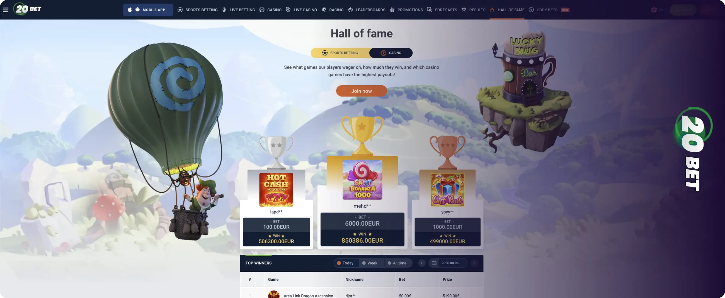 20Bet Spletno igralnico